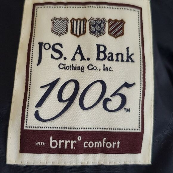 Jos. A. Bank 1905 Blazer Mens 46L Wool Charcoal Harris Tweed Elbow Patches - Picture 5 of 6